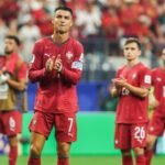 El último sorbo en los Mundiales de Cristiano Ronaldo, que jugó todo el encuentro y probó sin suerte dos veces a Unai Simón